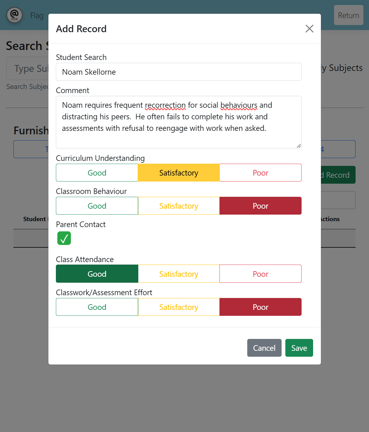 Context aware subject selection